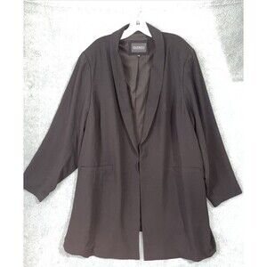 Eloquii Blazer Womens 28 Black Single Breasted Stretch Lined Jacket‎ Career